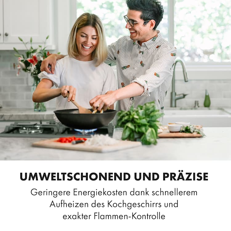 Alchemist 4 Zonen Gaskochfeld Aluminium-Brenner Glaskeramik schwarz 4