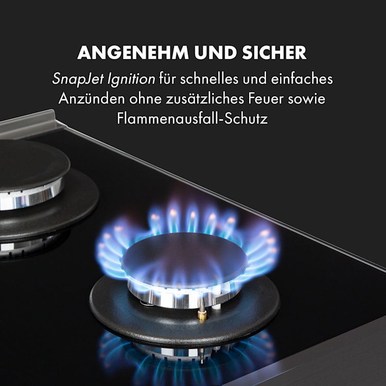 Alchemist 5 Zonen Gaskochfeld Aluminium-Brenner Glaskeramik schwarz 5