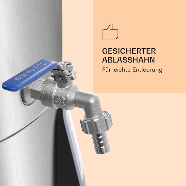 Mundschenk 3XL Maischekessel Bierbrauanlage 3.000 W 9 Programme 65 l 3XL | Silber