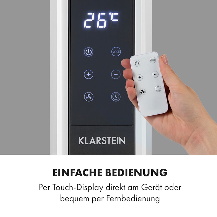 Baltrum Flow Elektroheizung Konvektor 2000 W Standgerät Mit Turboventilator