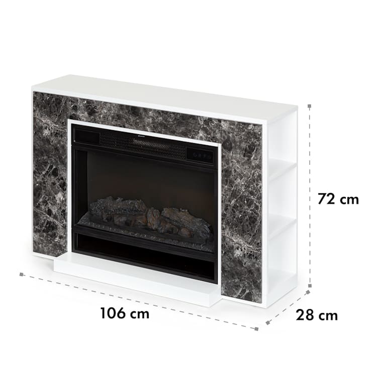 Vulsini Nightfall, elektromos kandalló,1900 W, LED technológia, távirányító, szürke Chassis in marble look