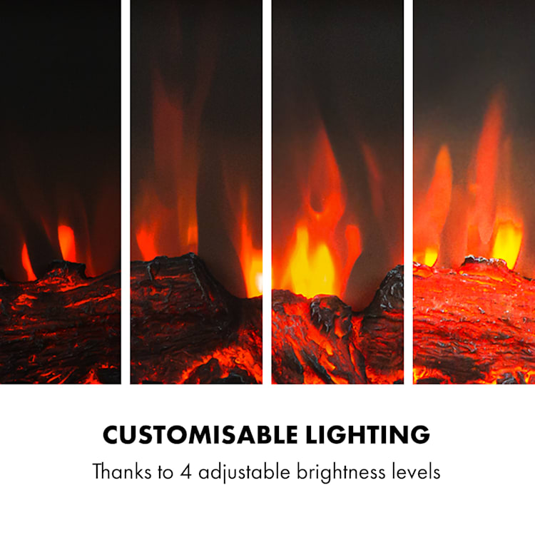 Vulsini Nightfall Electric Fireplace 1900 W LED Technology Remote Control white Fireplace chassis in studio look