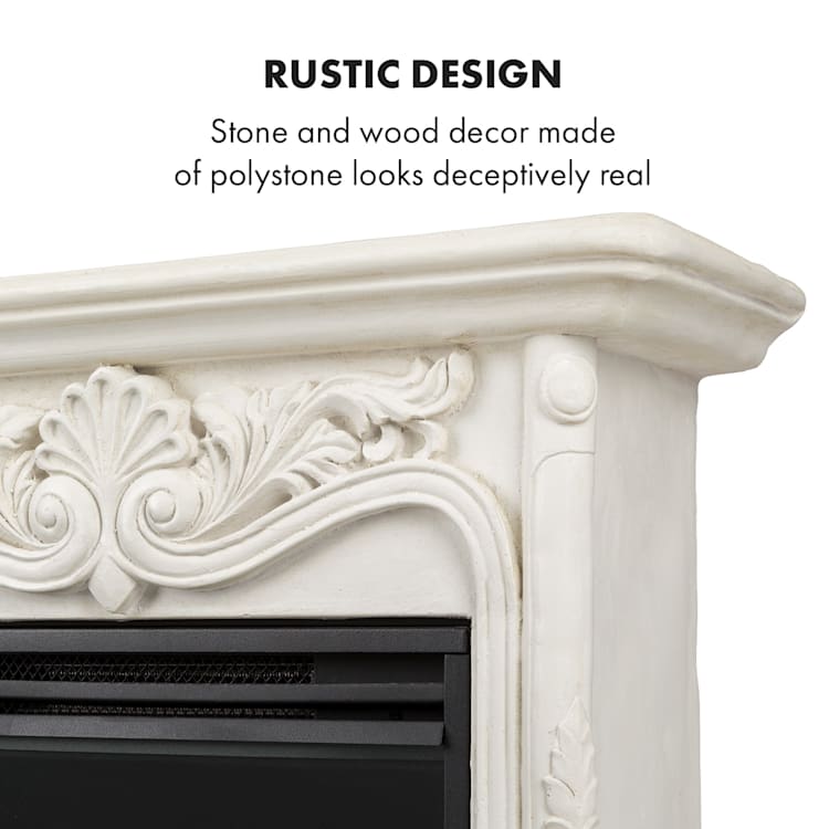 Etna Pozzolana Electric Fireplace 1800W Weekly Timer Remote Control White