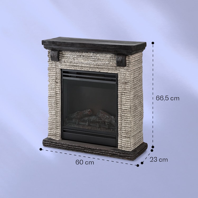 Etna cheminée électrique 1800W minuterie hebdomadaire télécommande LED Noir