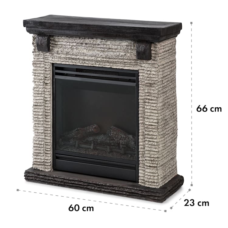 Etna Electric Fireplace 1800W Weekly Timer Remote Control Grey / Black Black