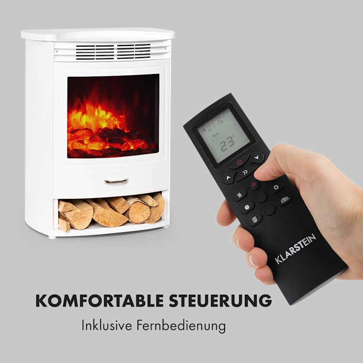Bormio S Elektrischer Kamin 950/1900W Thermostat Wochentimer Weiß