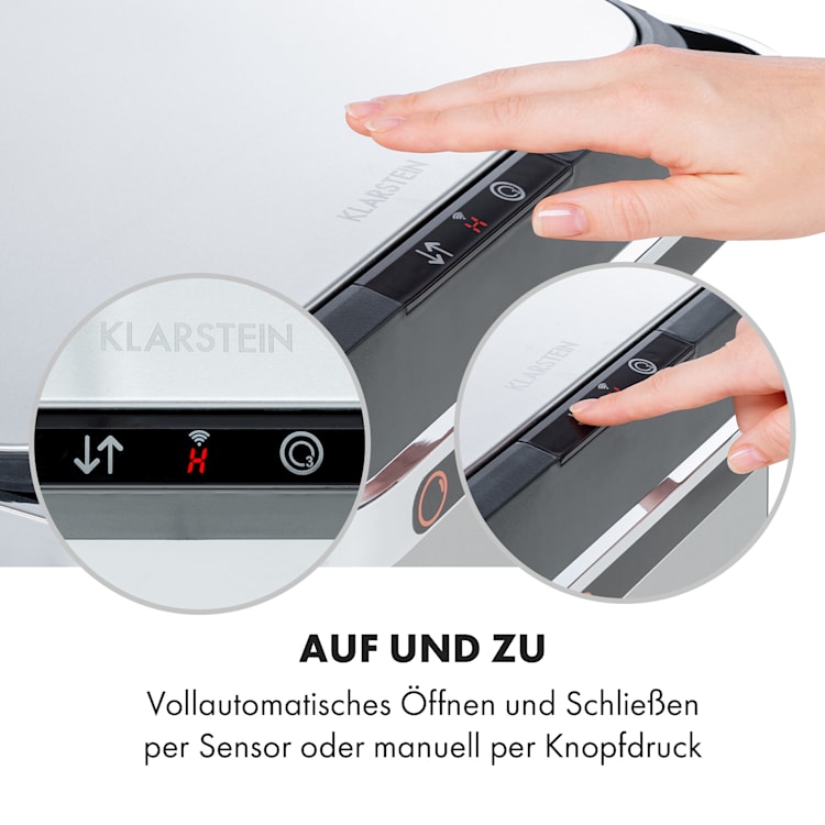 Touchless Ultraclean Sensor-Mülleimer 60L 3 Behälter Edelstahl Silber