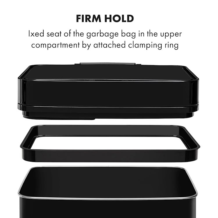 Touchless Black Stainless Steel, szemetesláda, érzékelő, 72 l, fekete Fekete