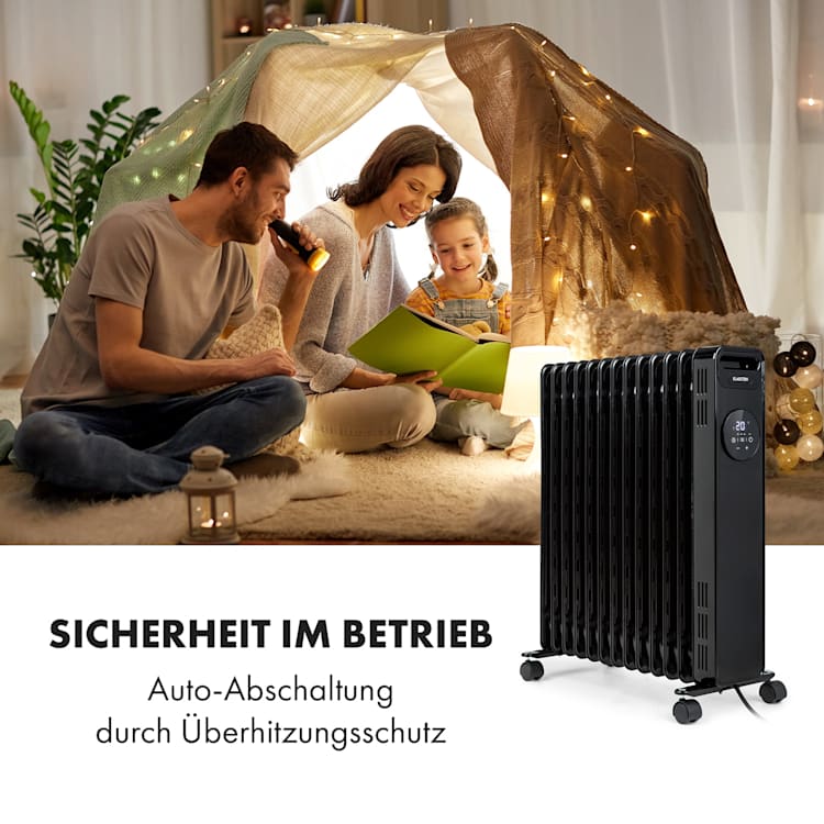 Thermaxx Heatstream Ölradiator 2500W 5-35 °C 24h-Timer Schwarz