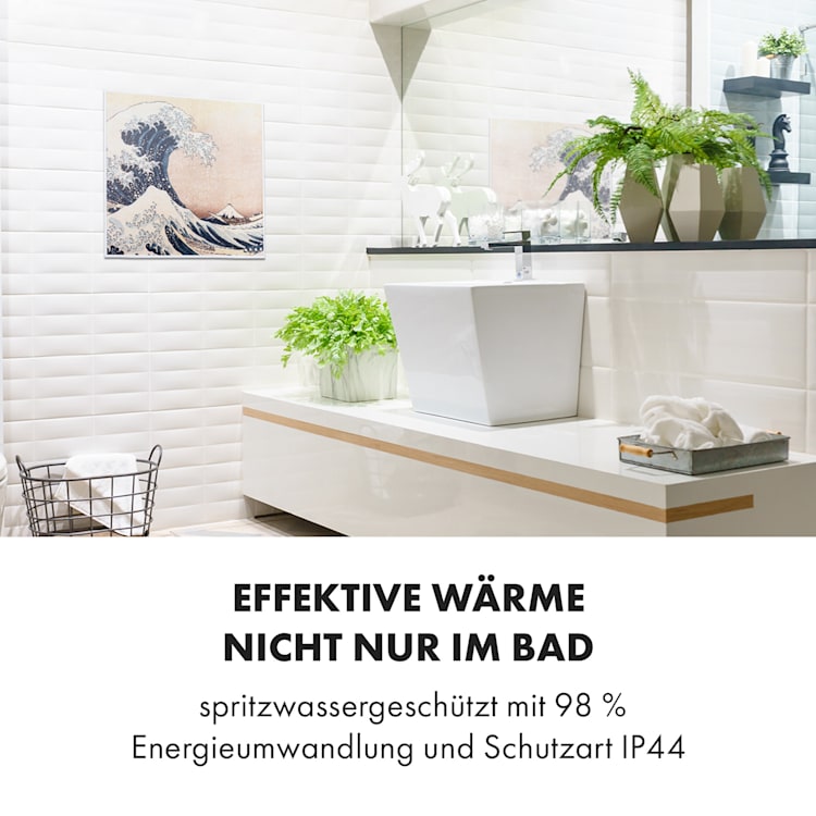 Wonderwall Air Art Smart Infrarotheizung 60x60cm 350W Wandinstallation App-Steuerung Wellen 60 x 60 cm / Design: Wellen