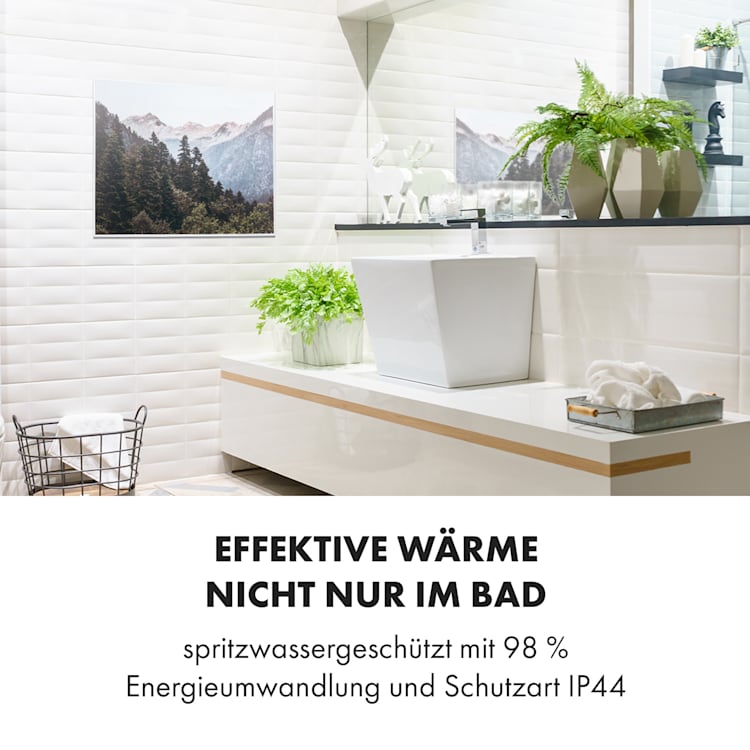 Wonderwall Air Art Smart Infrarotheizung 80x60cm 500W Wandmontage Berg 80 x 60 cm / Design: Berglandschaft