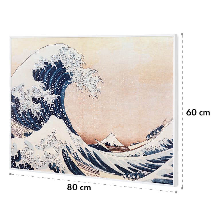 Wonderwall Air Art Smart Infrarotheizung 80x60cm 500W Wandmontage Welle 80 x 60 cm / Design: Blaue Wellen