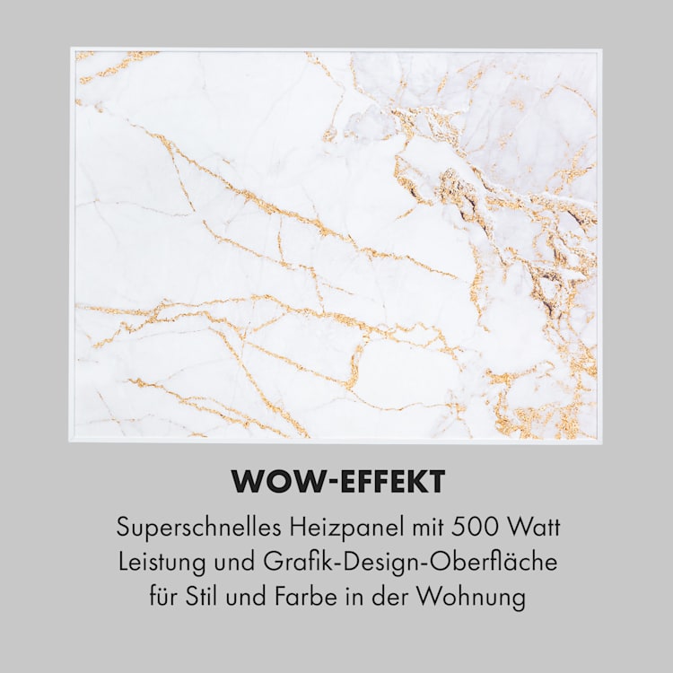Wonderwall Air Art Smart Infrarotheizung 80x60cm 500W Wandmontage Marmor 80 x 60 cm / Design: Marmor