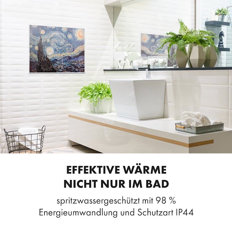 Wonderwall Air Art Smart Infrarotheizung 80x60cm 500W Wandmontage Sternennacht 80 x 60 cm / Design: Sternennacht
