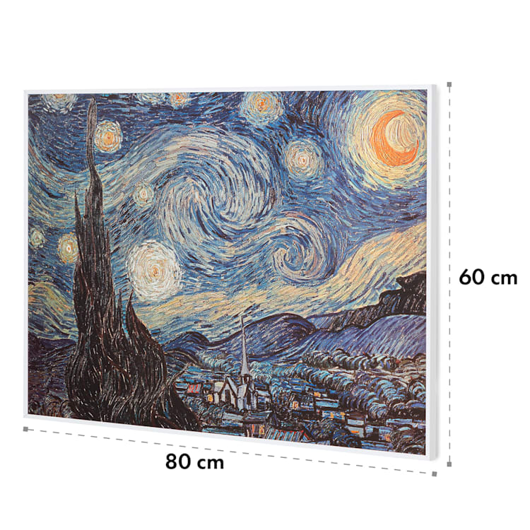 Wonderwall Air Art Smart Infrarotheizung 80x60cm 500W Wandmontage Sternennacht 80 x 60 cm / Design: Sternennacht