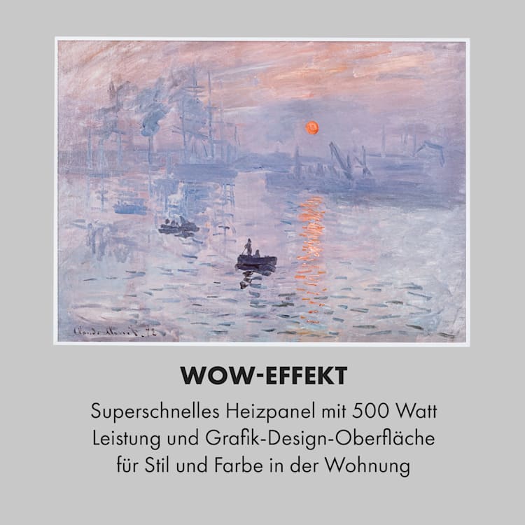 Wonderwall Air Art Smart Infrarotheizung 80x60cm 500W Wandmontage Sonnenaufgang 80 x 60 cm / Design: Sonnenaufgang