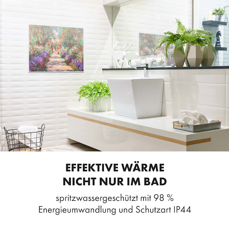Wonderwall Air Art Smart Infrarotheizung 80x60cm 500W Wandmontage Gartenweg 80 x 60 cm / Design: Gartenweg