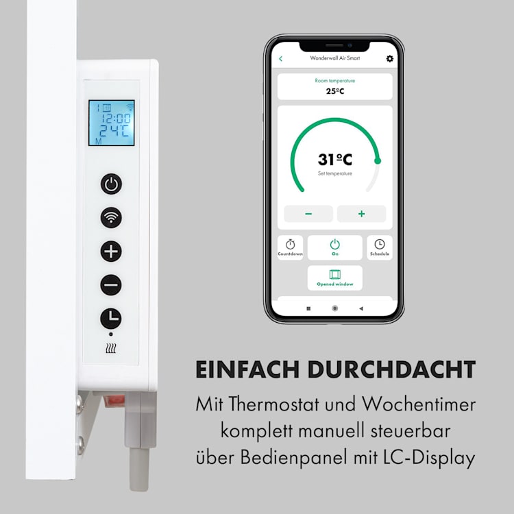 Wonderwall Air Art Smart Infrarotheizung 120x60cm 700W Wandinstallation App-Steuerung Berge 120 x 60 cm / Design: Berglandschaft