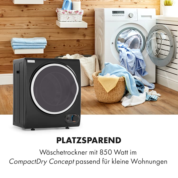 Jet Set 2500 Wäschetrockner Ablufttrockner 850W EEK C 2,5kg 50cm Schwarz