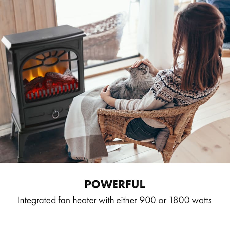Leoben electric fireplace 900 / 1800 W thermostat PanoramaView  Black