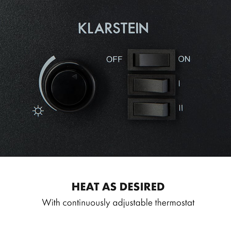 Leoben electric fireplace 900 / 1800 W thermostat PanoramaView Black