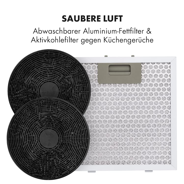 Barett Inselabzugshaube Ø35cm Umluft 558 m³/h LED Aktivkohlefilter Kupfer