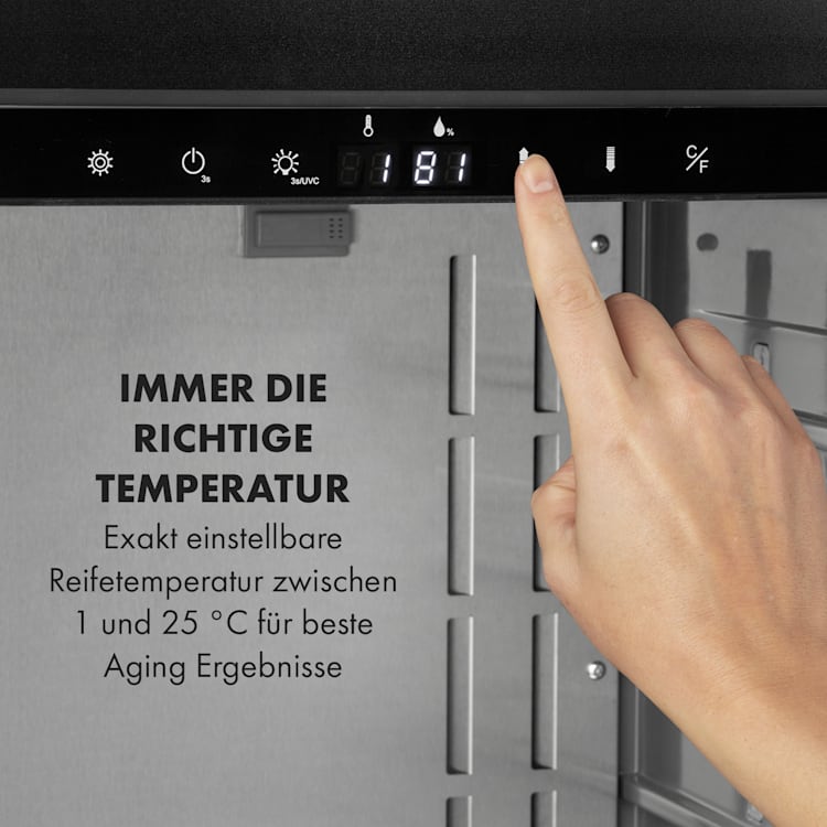 Steakhouse Pro Fleischreifeschrank 1 Zone 98 Ltr 1-25°C Touch Edelstahltür