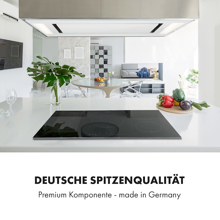 Delicatessa 90 Hybrid Einbaukochfeld Induktion 5 Zonen 7400W 5 (2x rechteckig, 1x rund 21 cm, 2x rund 18 cm) | Schwarz