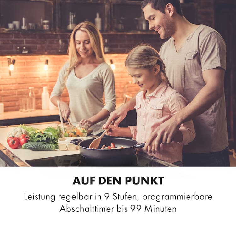 Delicatessa 90 Flex Einbaukochfeld Induktion 5 Zonen 7400W Autark Schwarz
