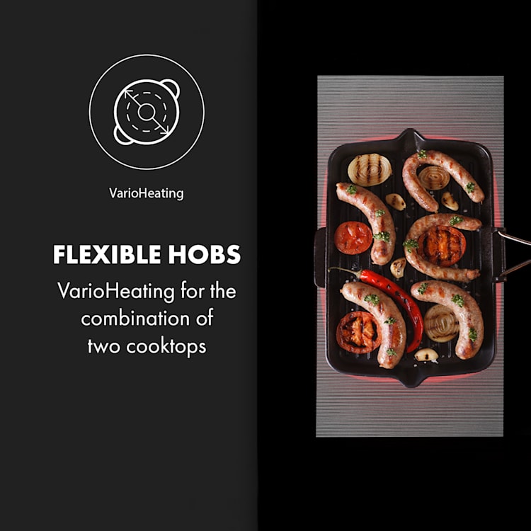 Delicatessa 90 Flex Built-in Hob Induction 5 Zones 7400W Autarkic Black