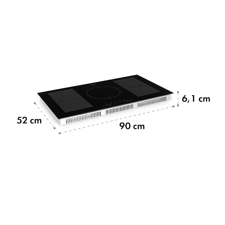 Delicatessa 90 Flex Built-in Hob Induction 5 Zones 7400W Autarkic Black