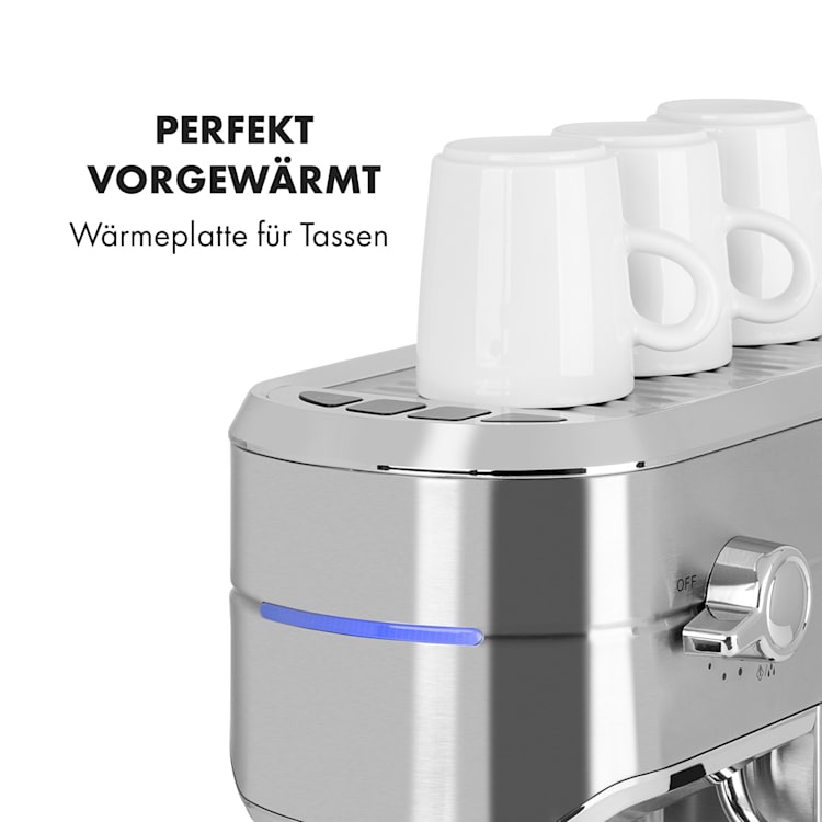Futura Espressomaker 20 bar 1450 Watt 20 bar Wassertank: 1,25 Liter rostfreier Edelstahl Silber