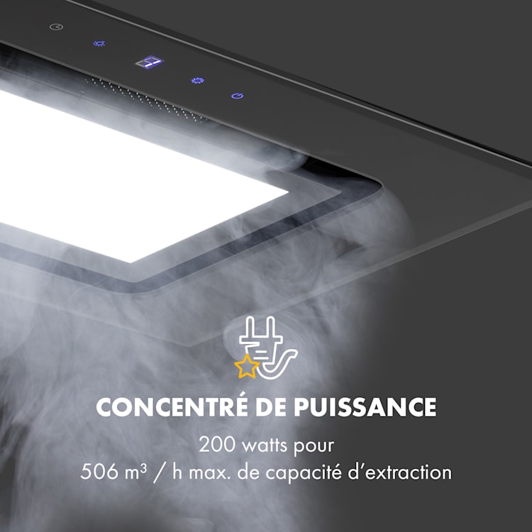 Hektor Brilliant Edition module de ventilation 52 cm 506 m³/h tactile noir Noir