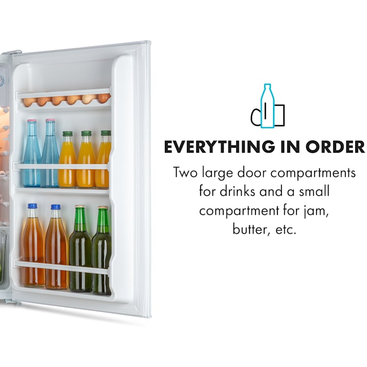Spitzbergen Uni Fridge 91 litres 10-litre freezer compartment 2 shelves 90 Ltr | White