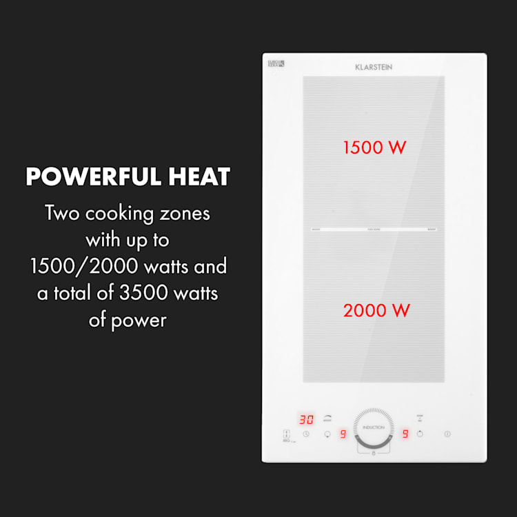 Delicatessa Slim Domino Cocina de inducción 3500W Temporizador 2 | Blanco