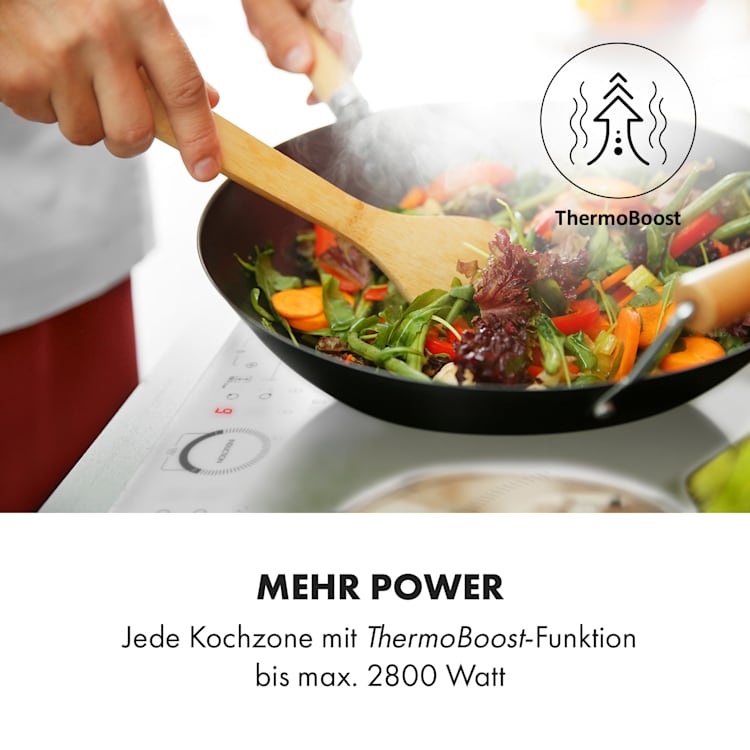 Delicatessa 60 Hybrid Einbaukochfeld Induktion 4 Zonen 7000W 4 (2x rechteckig, 1x rund 21 cm, 1x rund 16 cm) | Weiß