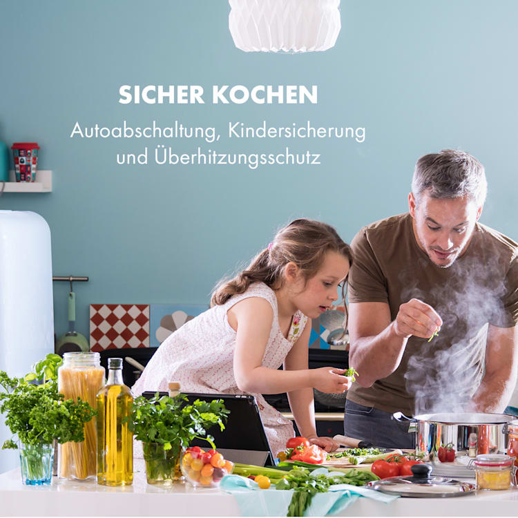 Delicatessa 60 Hybrid Einbaukochfeld Induktion 4 Zonen 7000W 4 (2x rechteckig, 1x rund 21 cm, 1x rund 16 cm) | Weiß