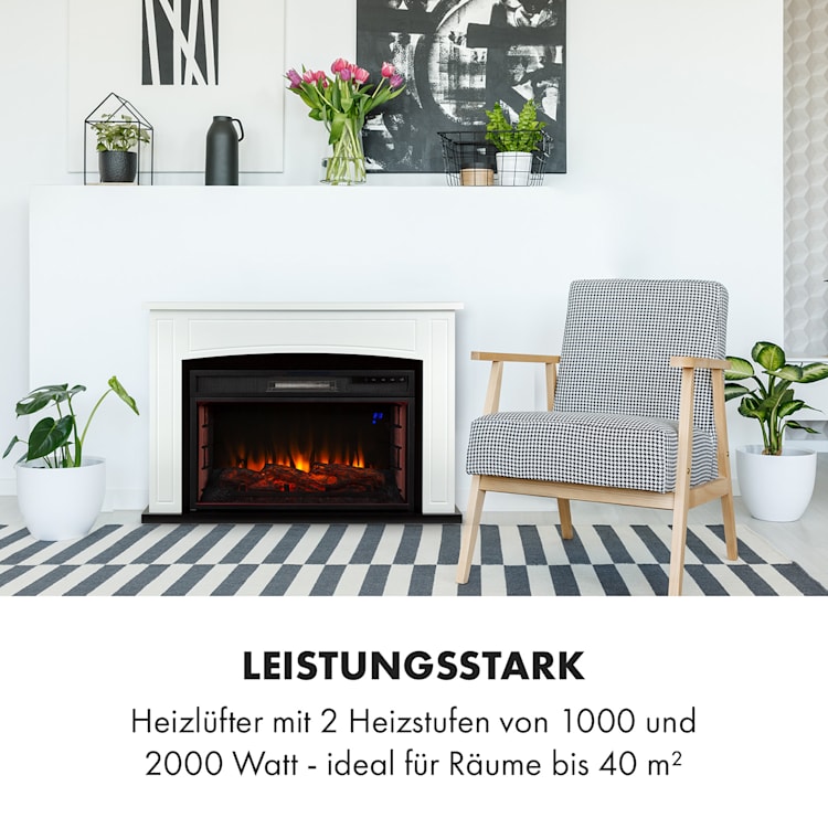 Lucerne Smart Elektrischer Kamin 1000/2000W LED 18-27 °C Wochentimer