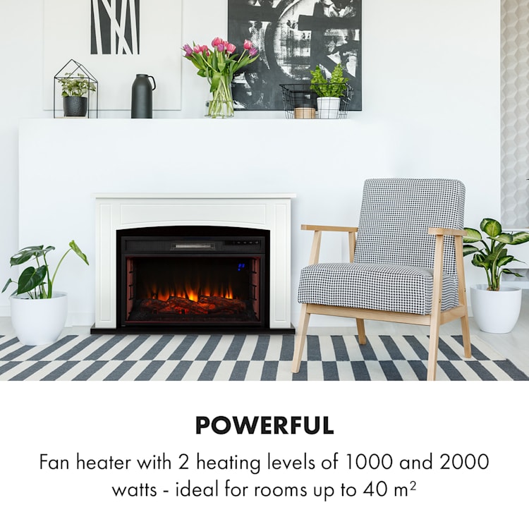 Klarstein, Lucerne Smart, Electric Fireplace, 1000 / 2000W, LED, 18-27 ° C, Weekly Timer