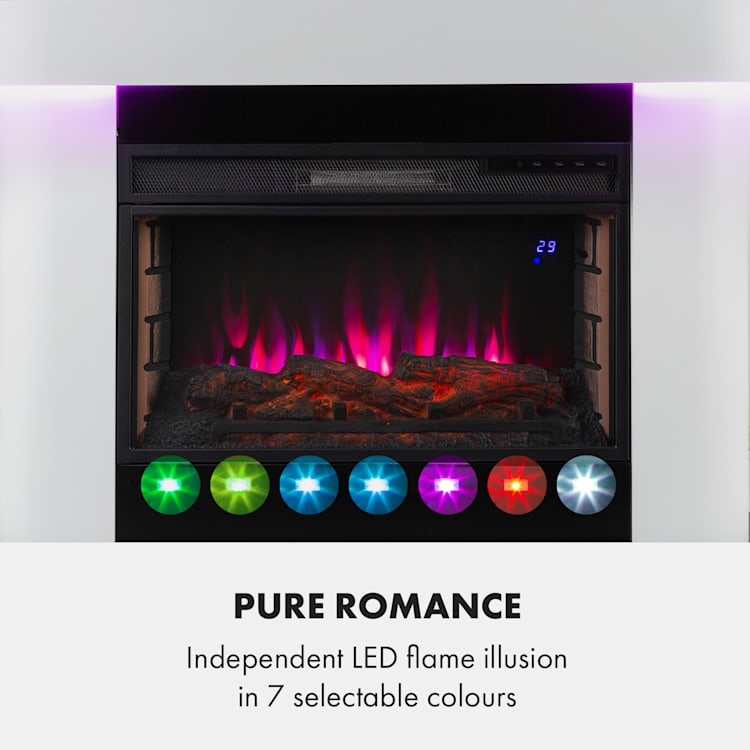 Klarstein, Aargau Smart, Electric Fireplace, 1000 / 2000W, LED, 18-27 ° C, Weekly Timer