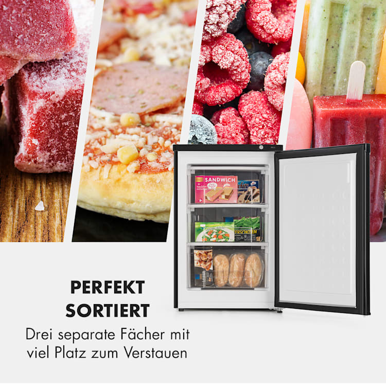 Garfield XXL Gefrierschrank 80l 3 Boxen Thermostat Schwarz