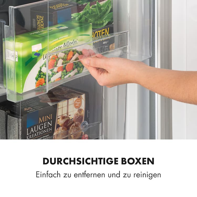 Garfield XXL Gefrierschrank 80l 3 Boxen Thermostat Silber