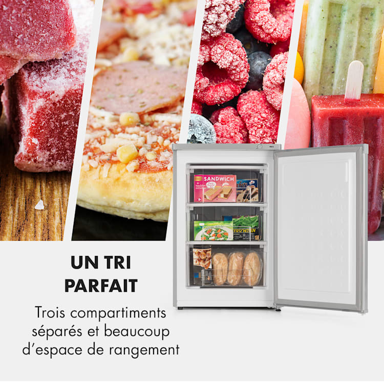 Garfield XXL Eco congélateur 81 l A++ 3 tiroirs thermostat Argent