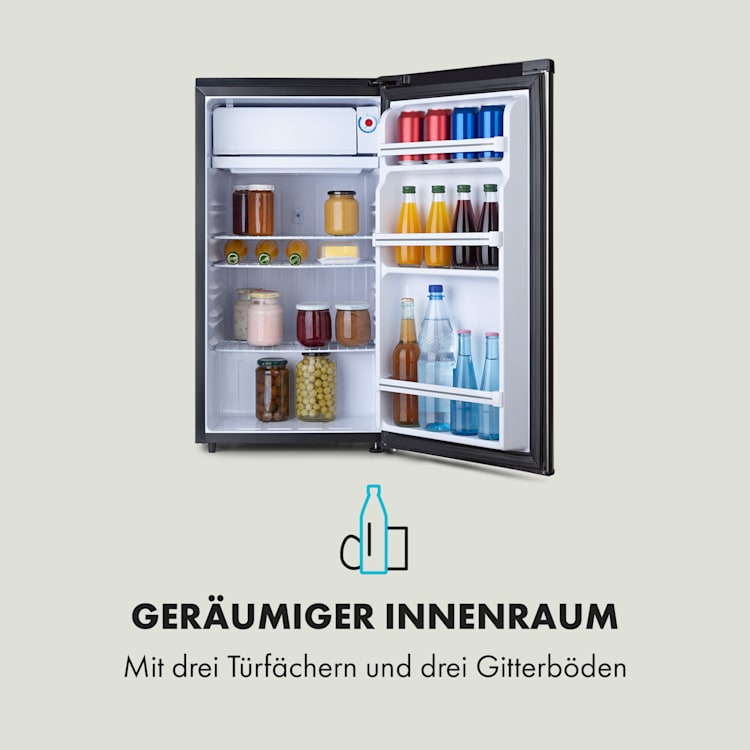 Yummy Kühlschrank mit Gefrierfach 90 Liter 42dB 90 Ltr | Schwarz