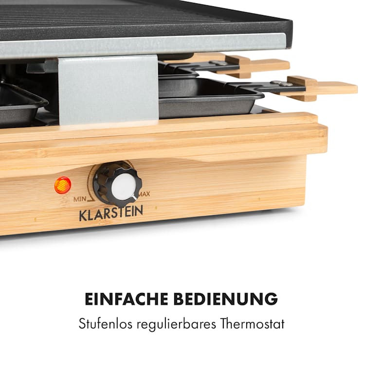 Tournedo Raclette 1200W Aluminiumguss 8 Personen Holz-Dekor