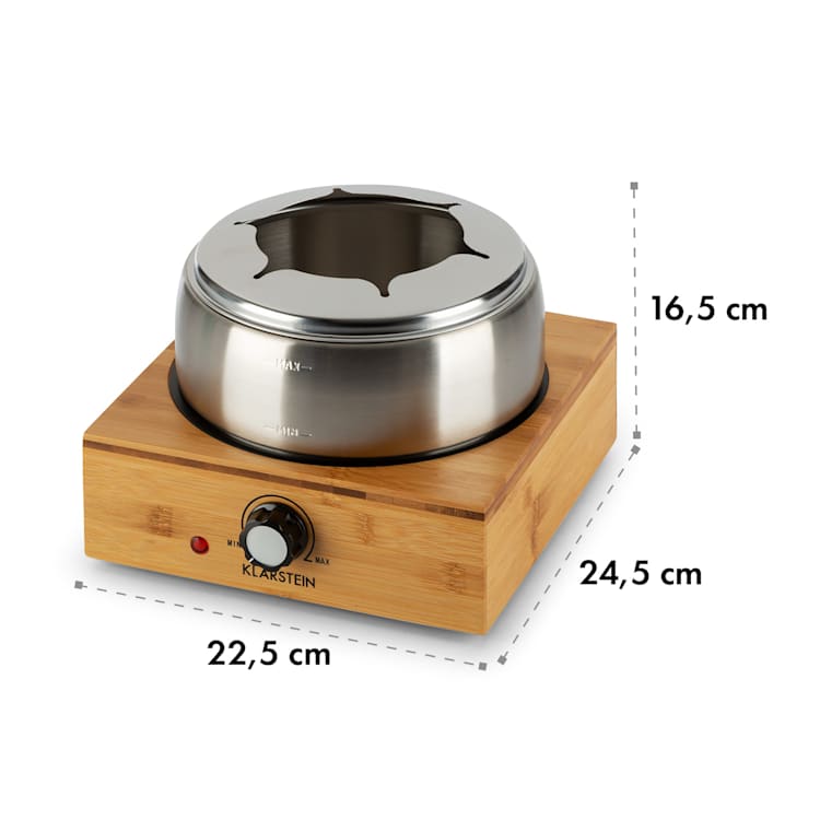 Bambus Fondue Edelstahl-Topf 800W