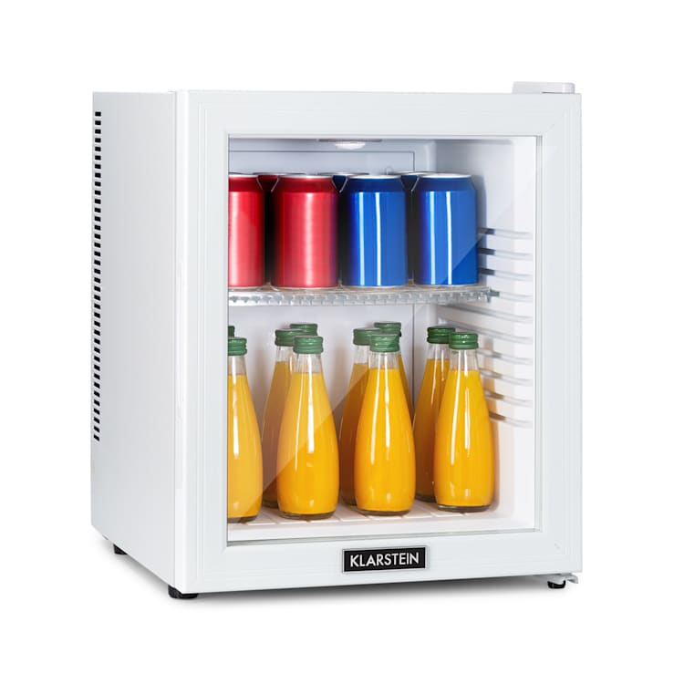 Brooklyn 32 White Mini Fridge Glass Door LED Shelf 30 Ltr | White