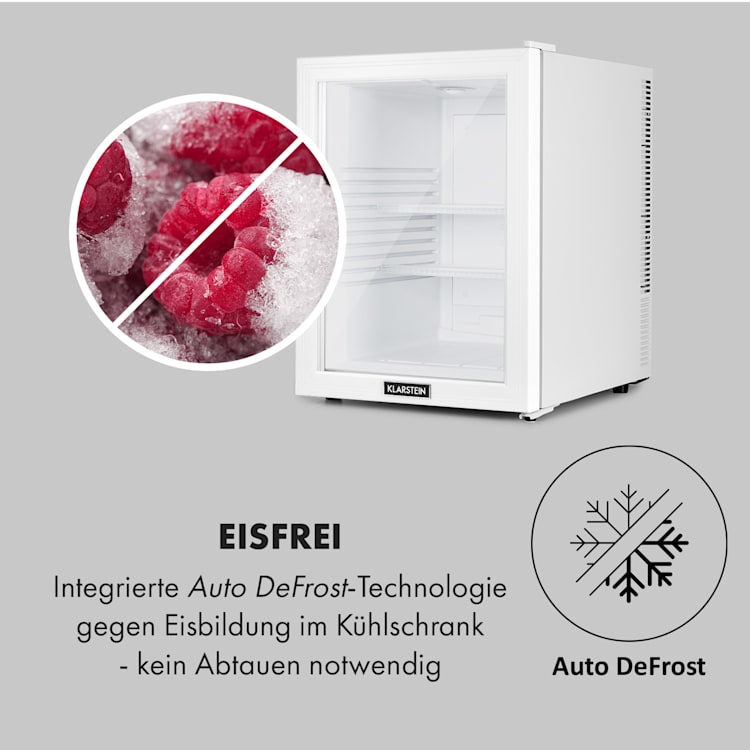 Brooklyn 42 White Mini-Kühlschrank Glastür LED Ablage 42 Ltr | Weiß
