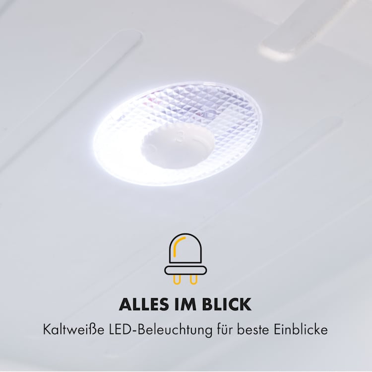 Brooklyn 42 White Mini-Kühlschrank Glastür LED Ablage 42 Ltr | Weiß