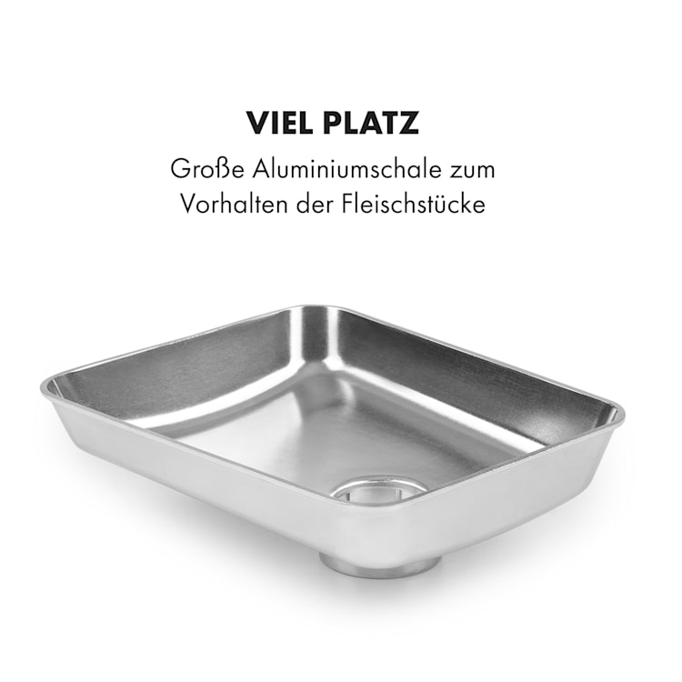 Kraftprotz elektrischer Fleischwolf 700 W Kupfermotor Hack Wurst Kebbe Edelstahl Schwarz